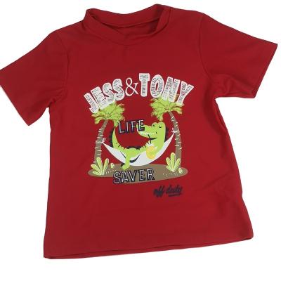 China Newest Design Breathable Little Red Dinosaur Print Split Swimsuit Boys Swimwear for sale