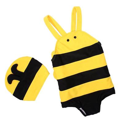 China Cute Design Yellow Cute Bee Children's Breathable One Piece Swimsuit for sale