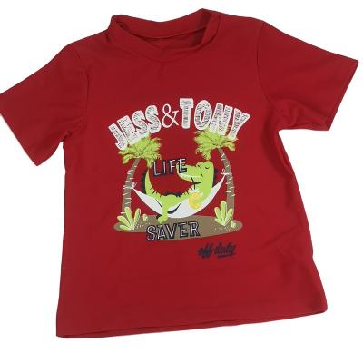 China Breathable Hot Products Red Dinosaur Print Small Split Swimsuit Boy's Swimsuit for sale