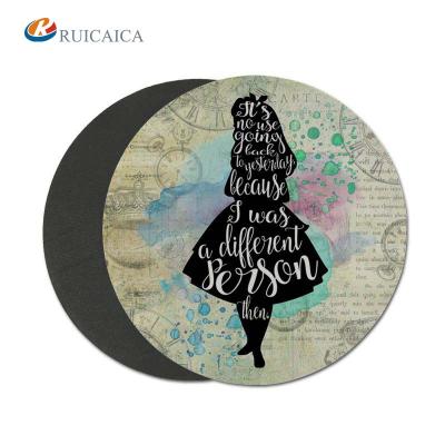 China 100% eco-friendly custom girl art mouse pad logo printing factories supply and custom mouse pad fashion style round mouse pad for sale