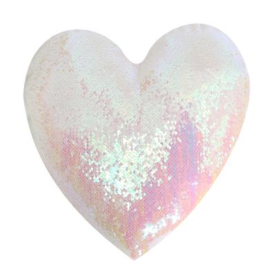 China Factory direct non-toxic pink sublimation heart sequin custom printable pillow case for sale