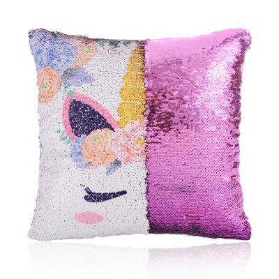 China Reversible Custom Printed Sequin Sublimation Pillow Case Waterproof for sale