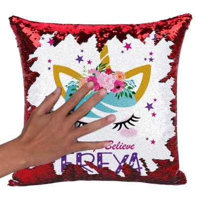 China Waterproof Wholesale Custom DIY Photos Printing Sublimation Sequin Pillow Case With Muti Shaped for sale