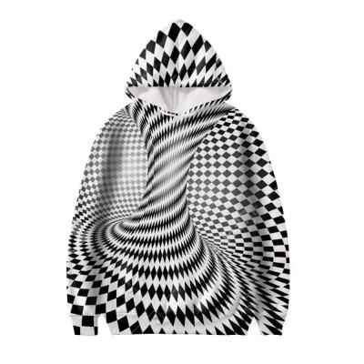 China New Anti-wrinkle men's 3D fashion printing avant-garde printing personal zebra stripes spiralism hoodie space sense sweatshirt for sale