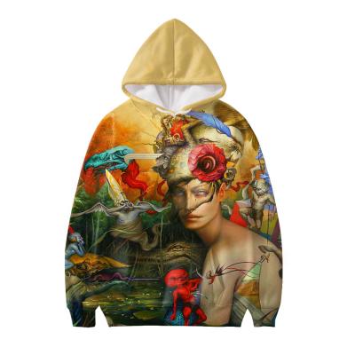 China Anti-wrinkle new custom 3D printed surreal style men's romanticism hoodie painting style pullover for sale