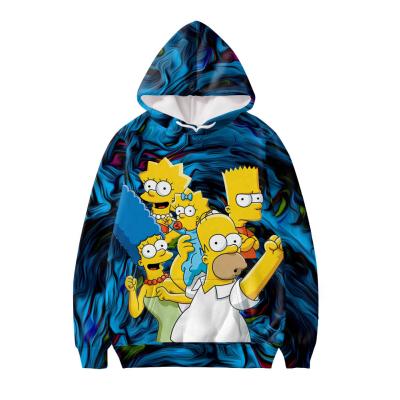 China Simpsons Cartoon Print Hot Custom Anti-wrinkle Men's Sweatshirt Tops Youth Street Skateboard Sportswear for sale