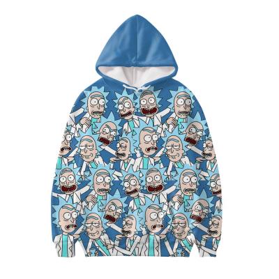 China hot sale custom made fun 3D street style sports casual Anti-wrinkle hoodie printed Rock and Morty pattern hoodie for sale