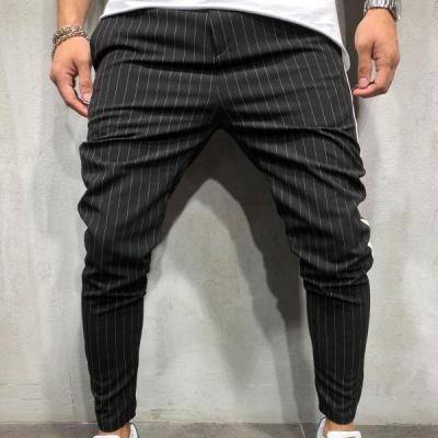 China New Extral Big Slope 3XL Pocket Mid Waist Urban Bottom Fashion QUICK DRY Striped Drawstring Pants Men's Slim Mens Trousers Wholesale Pants for sale