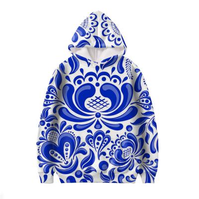 China 2021 Anti-wrinkle 3D custom printed colorful sweatshirt girls celadon flower hoodie pullover casual hoodie for sale