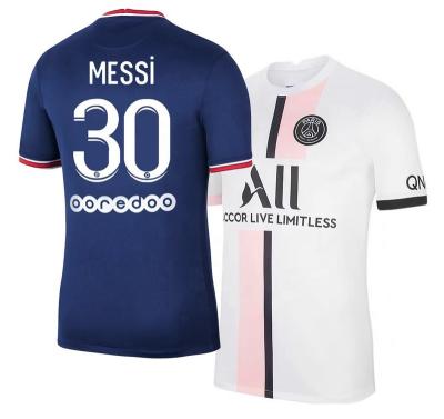 China 2021 2022 Messi #30 Paris saint quality soccer jersey soccer wear quick dry thai uniforms for sale