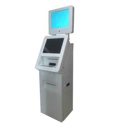 China Indoor Dual 19 Inch Screen Self Service Cash Payment Kiosk Terminal With Coin Acceptor for sale