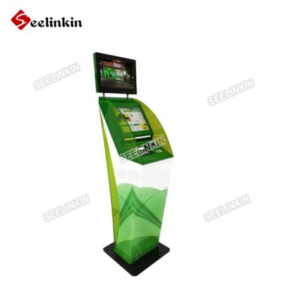 China Indoor Bill Acceptor Touch Payment Bank Cash Self Service Machine Ticket Vending Dual Screen Kiosk for sale