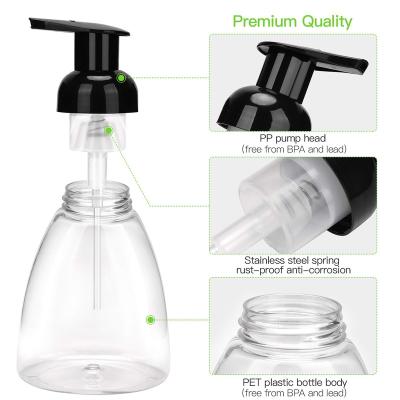 China Hot Selling Non Spill In Stock 250 Clear 300ml Foam Pump Bottle Empty Hand Wash Bottle for sale