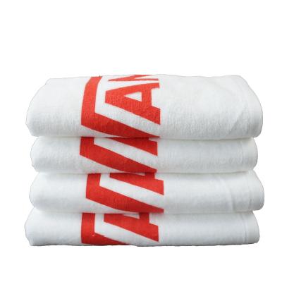 Китай Eco - Friendly 100 Cotton White Hand Towel , Custom Printed Gym Towel продается