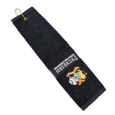 China 100% Sustainable Cotton Golf Towels With Customized Embroider / Embroidered Logos for sale