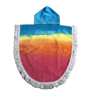 中国 Hot Selling Eco-friendly Cartoon Printed Beach Poncho Children Hooded Beach Towel Kids Bath 100 Cotton Cotton With Tassal 販売のため