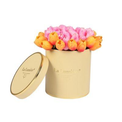 China Recycled Materials Luxury Cardboard Round Cylindrical Packaging Paper Gift Box For Flowers With Custom Logo for sale