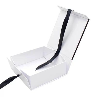 China Creative Recycled Materials Ribbon Gift Box Flip Box Export Products Packaging Folding Cardboard Boxes for sale