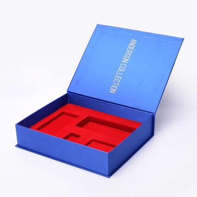 China Recycled Materials Satin Gift Cardboard Box Book Shaped Magnetic Closure Packaging Rigid Box for sale