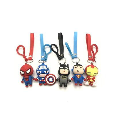 China Creative Marvel Yisheng Cartoon Avengers Covenant Spider Man Thor USA Captain Iron Man Silicone Chain Pendant for sale