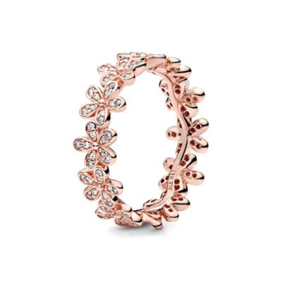 China The Other Fashion Rose Gold Ring Female Open Crown Full Of Diamond Food Ring Couple Silver Ring for sale