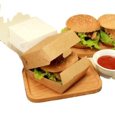 China Disposable Custom Design Printed Paper Hamburger Takeout Box for sale