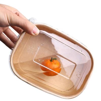 China Greaseproof Take Out Food Disposable Kraft Lunch Box With Window Lids Kraft Paper Packaging Box With A Lid for sale