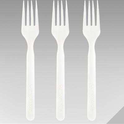 China Disposable Flatware Set 100% Biodegradable CPLA Biodegradable Cutlery Set Compostable Spoon Knife Fork for sale