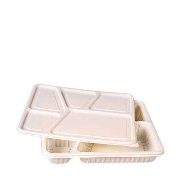 China Minimalist Wholesale Custom Biodegradable Divided Cornstarch Food Container Food Packaging Eco-Friendly Box for sale