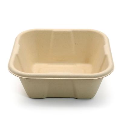 China Eco-freindly Bagasse Pulp Environmental Protection Disposable Tableware 165 Square Box Deep Degradable Compostable Paper Pulp for sale