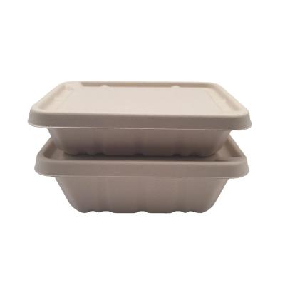 China Food Supplying Biodegradable Sugarcane Pulp Environmental Protection Disposable Deep Takeout Box for sale