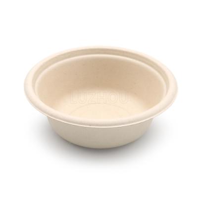 China Minimalist 350ml Sugarcane Bagasse Contain Salad Bowl Pulp Biodegradable Round Disposable Quantity Customized Logo Packing Design for sale