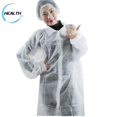 China White Hospital Lab Coats Jacket Coat Uniform Nonwoven Polypropylene for sale