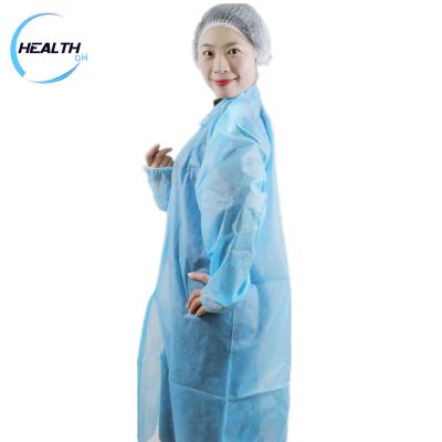 China Hospital pp lab medical disposable coat with supplier high quality fpr and industry long sleeve cuffs for sale