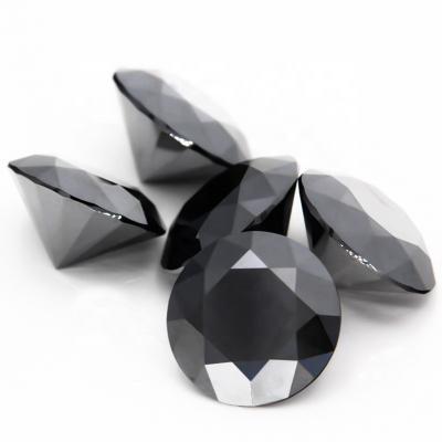 China Jewerly Making Goldstones Customization Jewelry Factory Direct 1ct 6.5mm Natural Black Round Shape Moissanite for sale