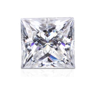 China Jewerly Making Perfect Polished Color VVS1 GRA Princess Cut Square Shape GH Certificate Synthetic Moissanite Gemstone for sale