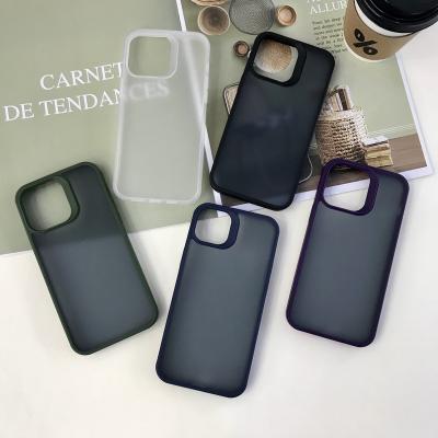 China Shockproof Matte Frosted Pc Tpu Phone Case For Iphone 14 pro for sale