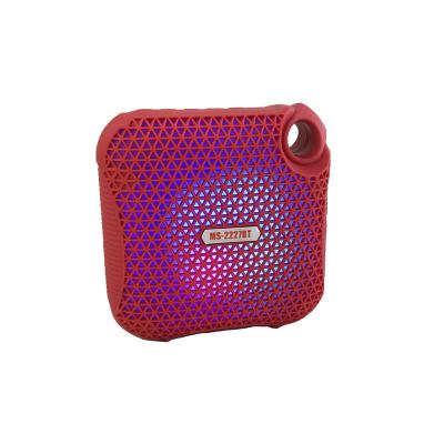 China LED Flashing Light MS-2227BT 2 Inch Bluetooth TWS USB Outdoor Speaker with Moving Colorful LED Lights and Long Lasting Battery for sale