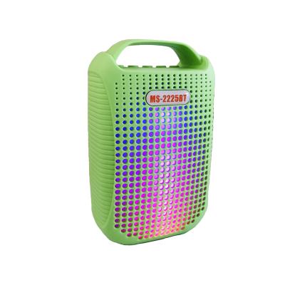 China LED Flashing Light MS-2225BT 2 Inch Bluetooth TWS USB Outdoor Speaker with Moving Colorful LED Lights and Long Lasting Battery for sale