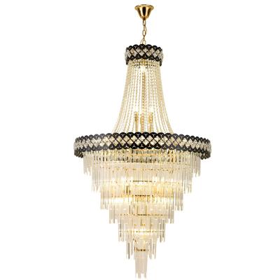 China Modern Modern Black and Gold Metal Pendant Light Nordic Design Light Lamp Lighting Living Hotel Wedding Chandelier Crystal for sale