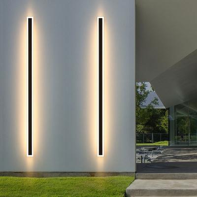 China Modern Minimalist LED Garden Long Strip Wall Lamp Outdoor Waterproof Decorative Garden Wall Lamp Villa Gate Wall Light for sale