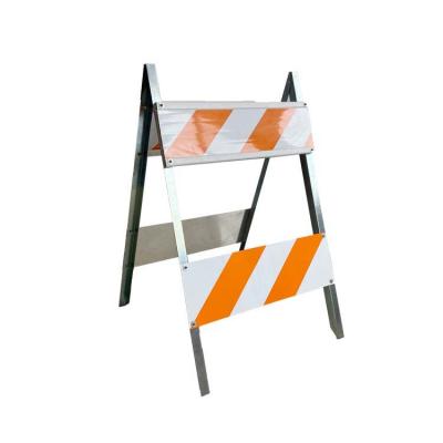 China Road Safety America Standard Type I Road Traffic Portable Folding Steel A Frame Barricade Rack for sale