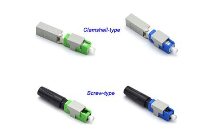 China Clamshell Screw Low Insertion Loss Fiber Optic Fast Connector for sale