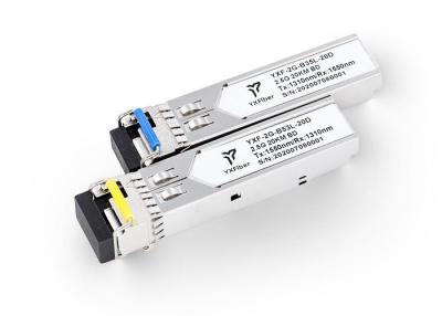 China Low EMI 3.3V 20km 2.5G SFP Optical Transceivers for sale