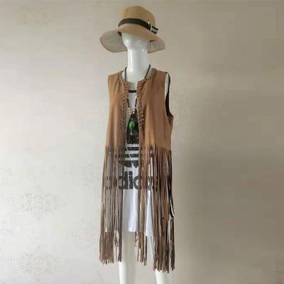 China Anti-wrinkle Faux Suede Jacket Women's Motorcycle Stand Jacket Autumn Ladies Solid Handsome Fringe Long Slim Coat Women Jackets for sale