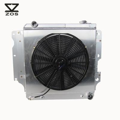 China Aluminum Aluminum Radiator+Fan Shroud For Jeep Wrangler Chevy Mopar 87-06 V8 3Row AT 8101 for sale