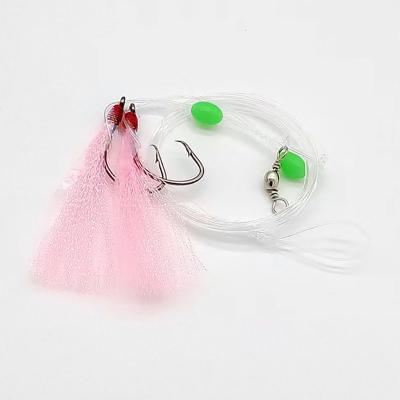 China High carbon steel Wholesale sabiki rig 2 hooks fishing flasher rig sabiki with beads for sale