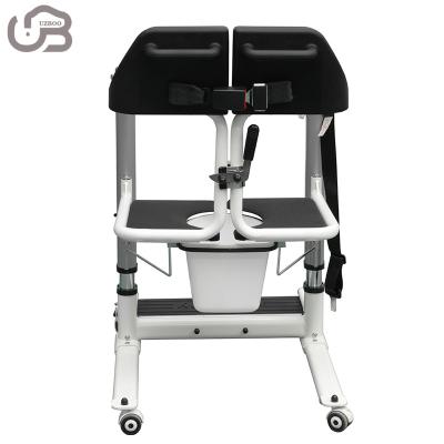 China Hospital OEM/ODM Wheelchair Rehabilitation Therapy Supplies Hydraulic Lift Patient Transfer Chair with Commode for Disabled Toilet for sale