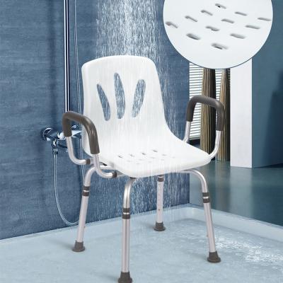 China PP/Aluminum UZSS-01 Reliable Disabled Elderly Aluminum Shower Stool Bath Chair Shower Seats And Stools With Back And Arms for sale