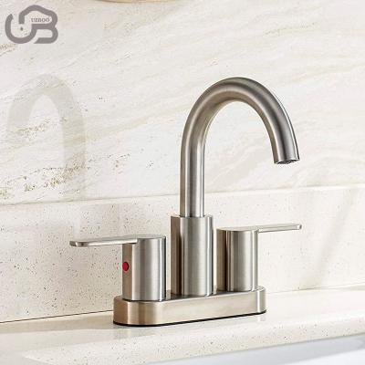 China Thermostatic Faucets High Quality Traditional basin faucets 3 holes bathroom mixer tap Stainless Steel water taps hot cold control faucets sanitary for sale